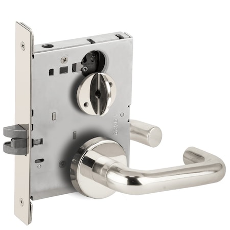 Grade 1 Privacy With Coin Turn Mortise Lock, 03 Lever, B Rose, Bright Chrome Fnsh, Field Reversible
